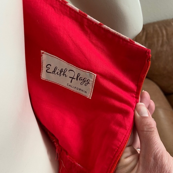 Vintage Edith Flagg red and white halter dress XS - Picture 8 of 13